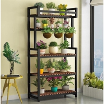 Fancy stand balcony flower pot stand creative multi-layer living room floor hanging iron solid wood fleshy hanging orchid rack