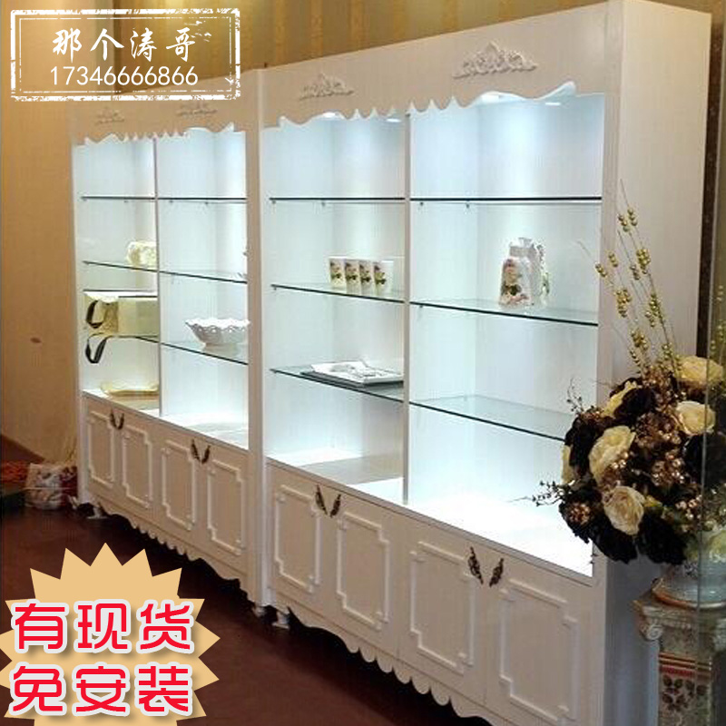 Cosmetic Display Cabinet Beauty Salon Product Cosmetic Display Cabinet Beauty Salon Product Showcase Simple European Skin Care Paint