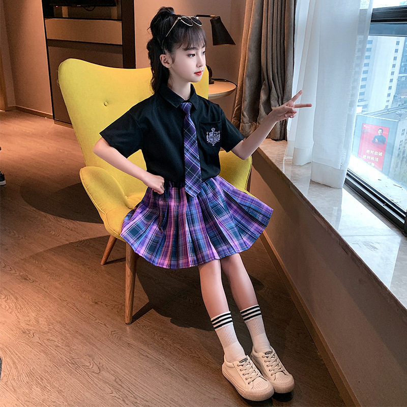 JK girl skirt suit children kindergarten elementary school Japanese school uniforms short sleeves short skirts 5 6 8 9 10 12 years old