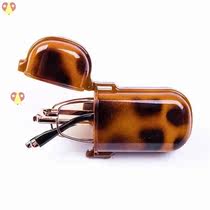 Yellow smart zoom dual-use advanced three-use reading glasses fashion womens folding glasses case left