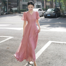 Temperament superior Wind senior senses Dont make a Jedi unique design Little crowdfairy French style one-piece dress Skirt Summer Long Dress