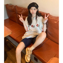 Clear Pure Sweet small subnets Red fried Street Aging Leisure Sports Two Suits Women Summer 2022 Fashion Broadlegged Pants