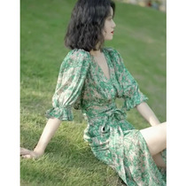 Long dress No Jedi unique French style Temperament Lukewarm Superior sister Wind Broken Flowers Dress dresses Summer 2022