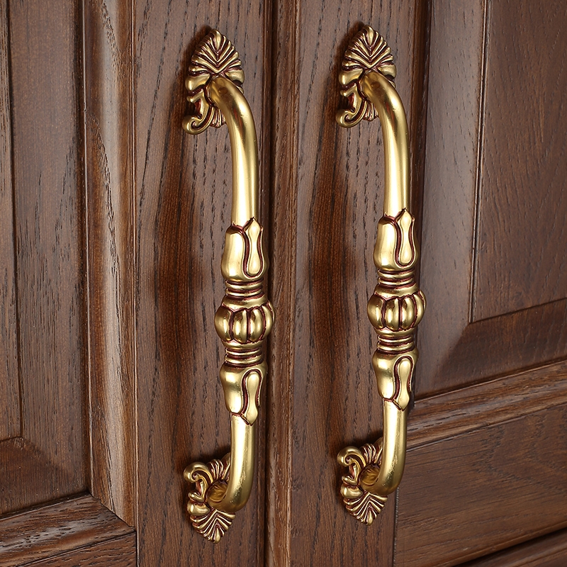 New Chinese Cabinet Door Handle Black Gold Pure Copper Integral Cabinet Drawer Wardrobe Door Handle Eurostyle Full Copper Small Handle Single Hole