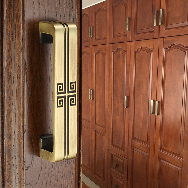 New Chinese Wardrobe Door Handle Imitation Ancient Overall Cabinet Drawer Handle Cabinet cabinet handle Zinc Alloy Invisible and free of punch