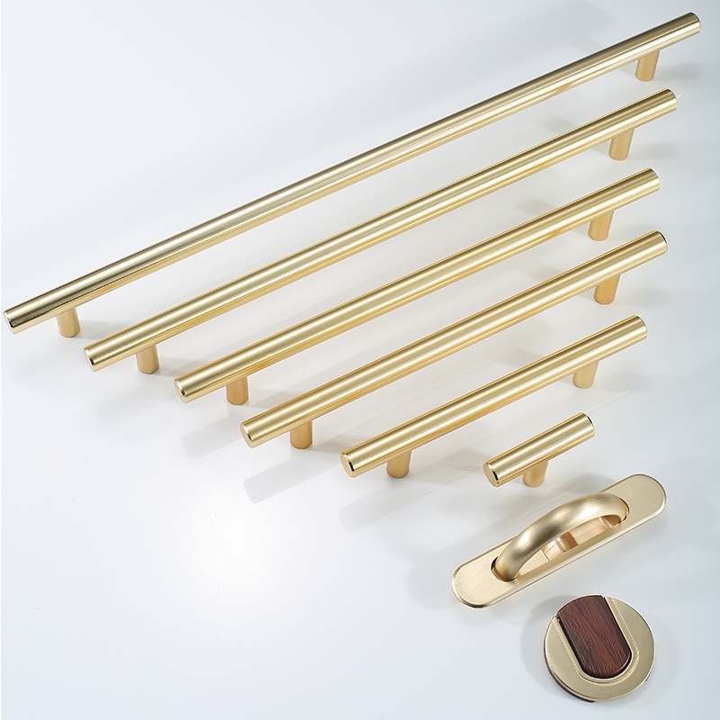 Modern minimal gold long drawer door Nordic cupboard drawer handle invisible aluminum alloy handle