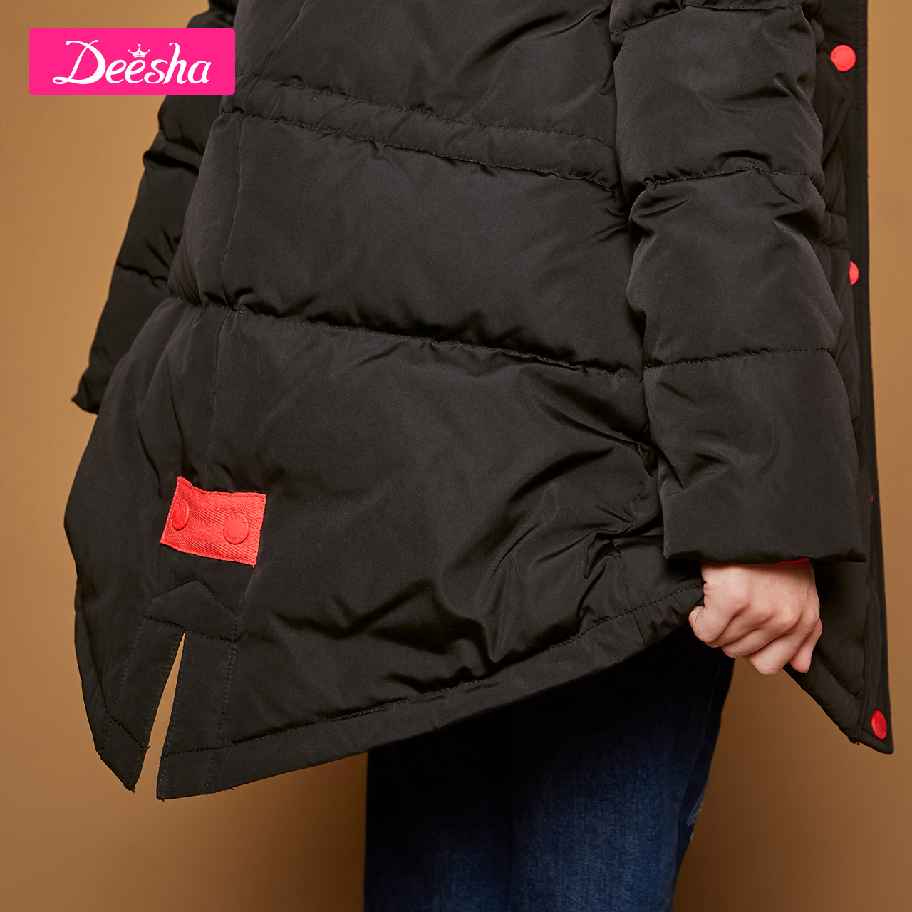 Desa cô gái Xuống Jacket 2019 Winter mới vừa trẻ em đúp mở Zipper mô hình trung dài.