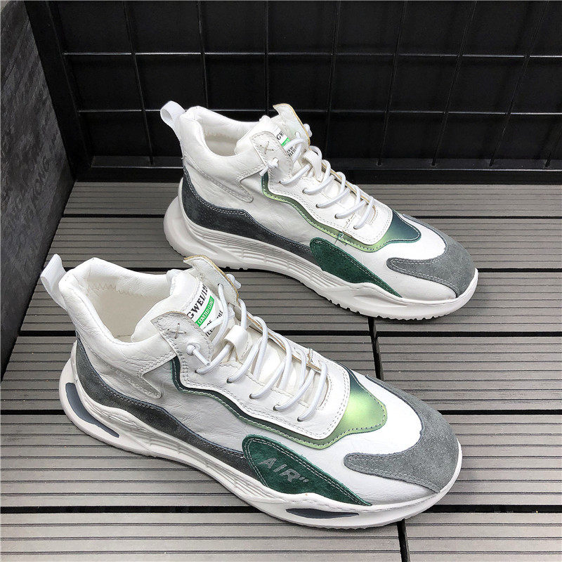 2021 early spring new sneakers high tube Korean version comfortable all-match lightweight trend casual shoes slip-on sneakers for men