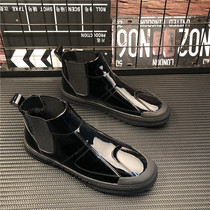 2019 Autumn Winter High Help Velvet Lacquered Leather Board Shoes Mens Fashion 100 Hitch Casual Shoes Shake Fast Handnet Red Condo