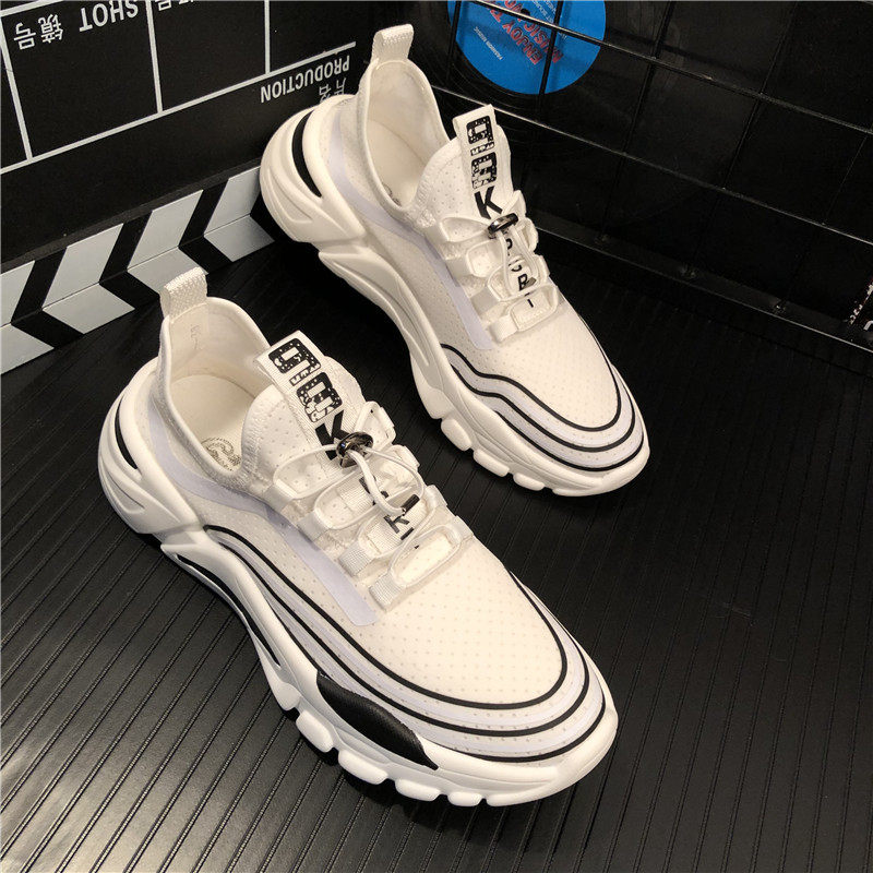 Kuaishou Net Red Shoes Net Surface Breathable Comfortable Lightweight Casual Sports Shoes Korean Fashion Thick Bottom All-match Runway Shoes