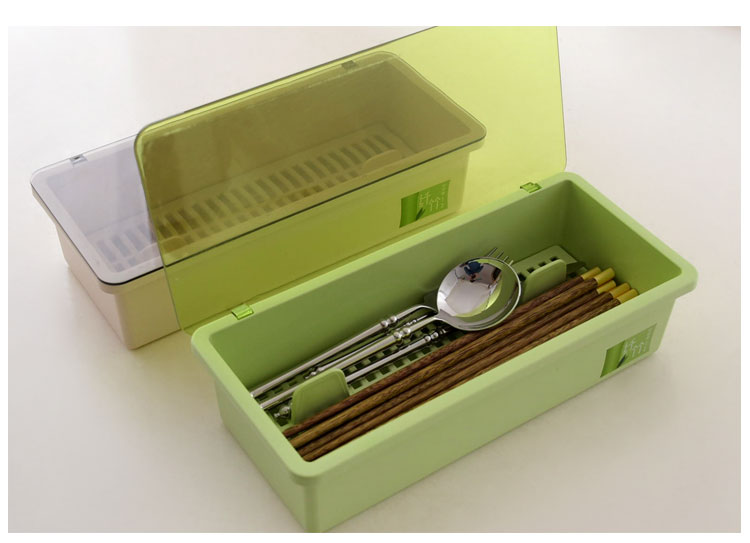 Bamboo fiber drop box of household kitchen with cover tableware receive box chopsticks spoons receive a case in a cage