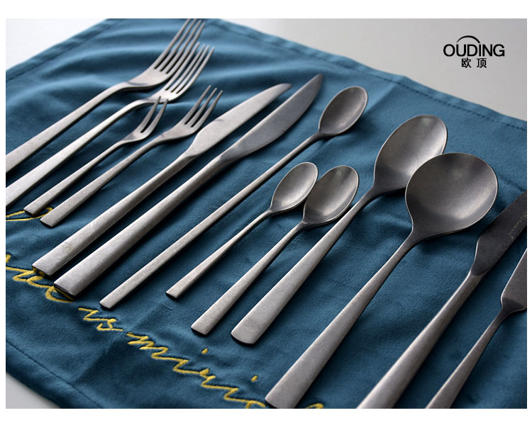 Nordic snowflake INS design restoring ancient ways is 304 stainless steel tableware steak knife and fork spoon, fruit fork long handle coffee spoon