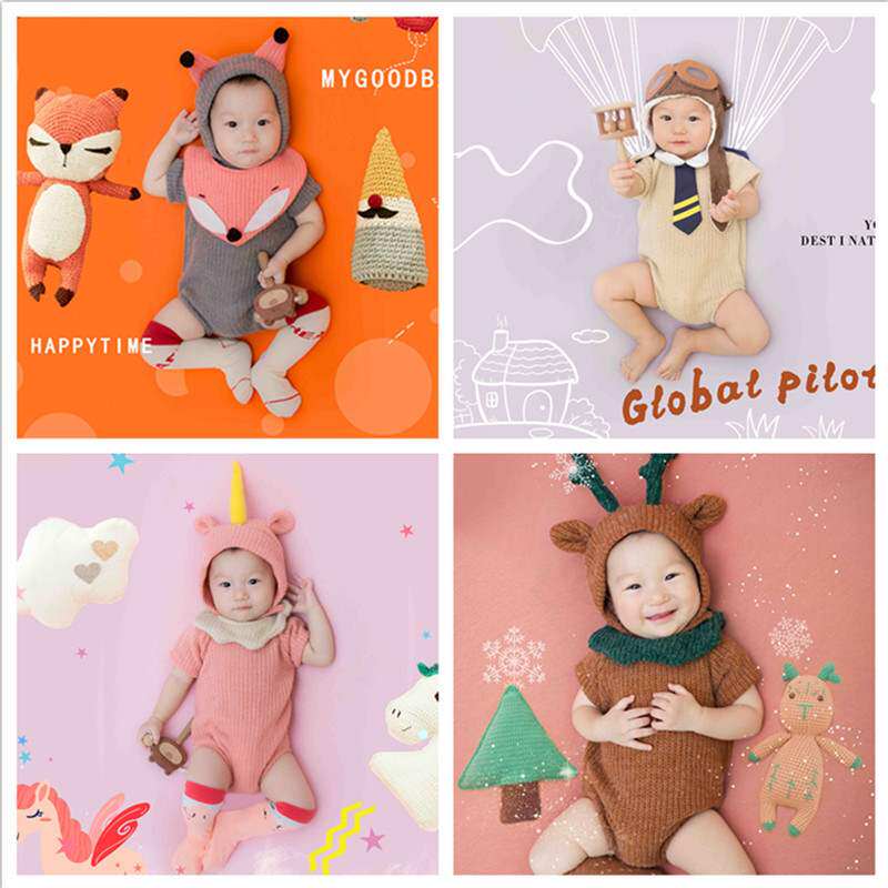 Photo gallery Children's photography Clothing baby 100 days and a half year of photo clothes themed exhibition new children Photographic Clothing