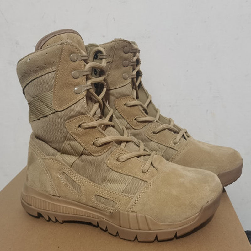 Foreign Trade Original Leather Outdoor Boots Anti-slip Light Mountaineering Boots Military Branch Desert Boots Jungle Riding Shoes