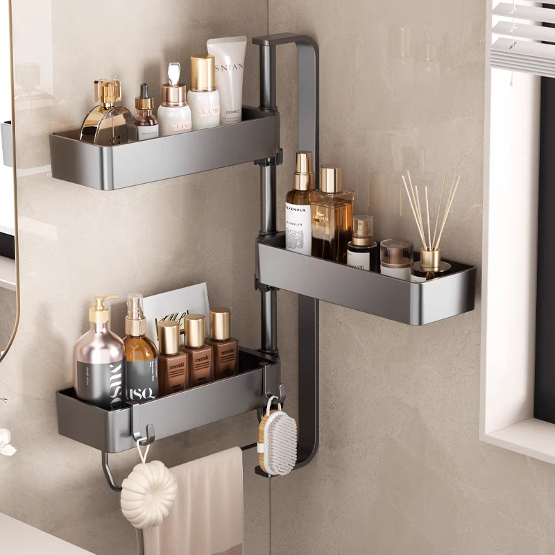 Kitchen Bathroom Toilet Rotating Storage Rack Punch-Free Wall-Mounted Corner Storage Shelf Shower Room Drain Basket Kitchen Bathroom Toilet Rotating Storage Rack Punch-Free Wall-Mounted Corner Storage Shelf Shower Room Drain Basket