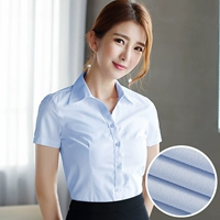 Синий, V-образный вырез, короткий рукав