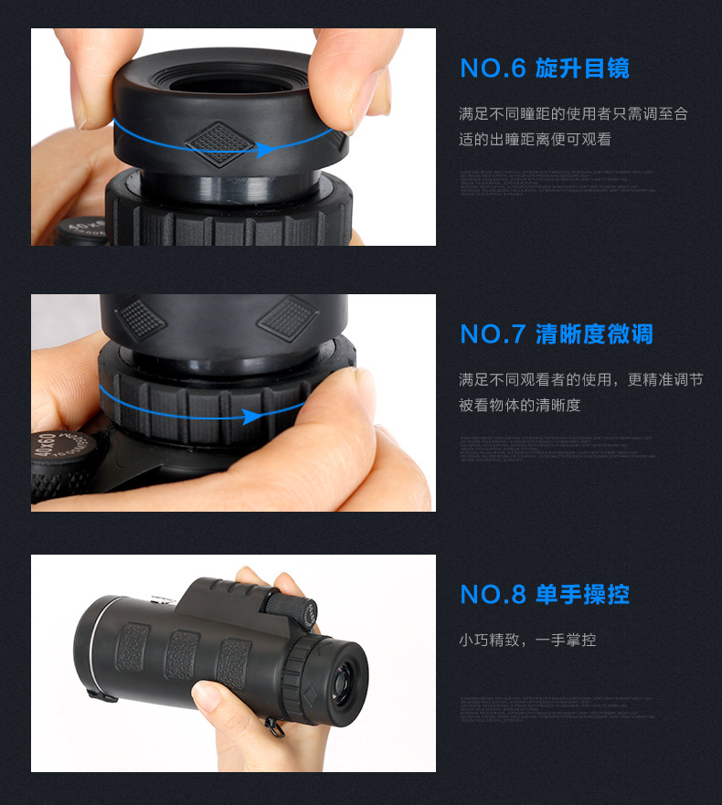 Tầm nhìn ban đêm ống đơn thân không thấm nước kính thiên văn người đàn ông 8 lần buổi hòa nhạc quan sát người lớn - Kính viễn vọng / Kính / Kính ngoài trời ống nhòm cho điện thoại