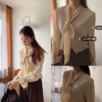 Paula Ounis temperament small shirt neckline with small button lotus leaf side blouse = IAC Han Dynasty