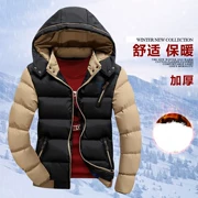 Áo vest cotton nam mùa đông ngắn phiên bản Hàn Quốc của áo vest mới học sinh áo khoác caramel màu dày xuống áo vest