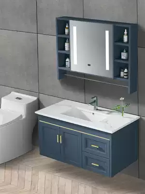 Intelligent rock board bathroom cabinet combination small apartment light luxury washbasin cabinet sink sink