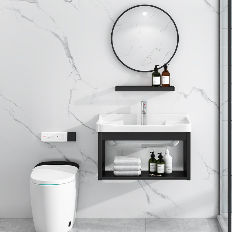 Small Family Type Hung Wall Type Washbasin Makeup Room Wash Terrace Balcony Simple Home Integrated Wash Face Basin Cabinet Composition