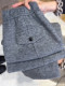 Dark gray woolen casual scimitar pants for women 2025 autumn and winter new style plus velvet thickened glutinous rice pants wide leg pants