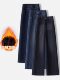 Retro blue velvet thickened wide-leg jeans for women 2025 autumn and winter new high-waisted versatile narrow-leg straight pants