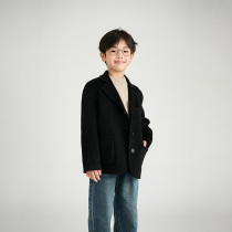 2024 new autumn and winter childrens double-sided woolen cashmere coat boys and girls comfortable 100% woolen woolen coat