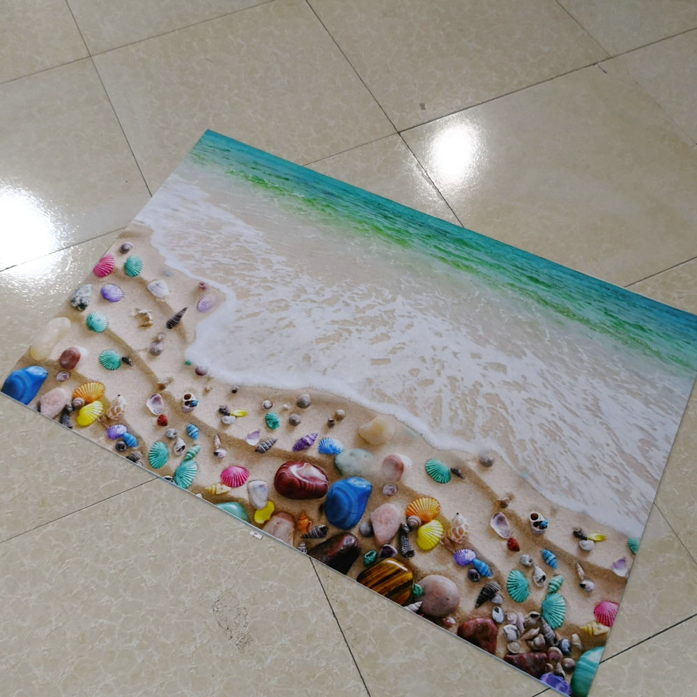 3D có thể được cắt thảm thảm thảm thảm chùi chân thảm sàn lối vào hành lang đá phòng ngủ không trượt bãi biển thảm đại dương - Thảm thảm sàn
