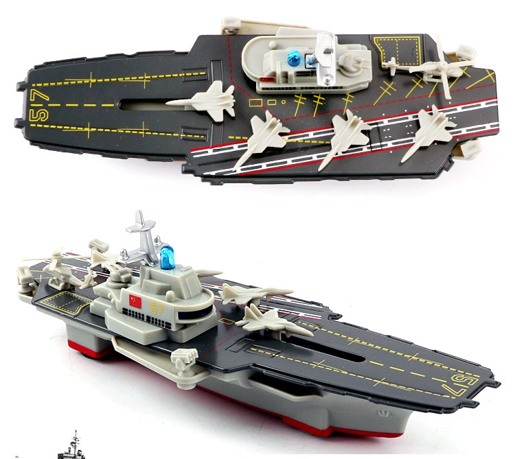 Hợp kim máy bay tàu sân bay mô hình quân sự mô phỏng tàu chiến tàu du lịch tàu mô hình cậu bé đồ chơi xe kéo trở lại tàu sân bay đồ chơi - Chế độ tĩnh
