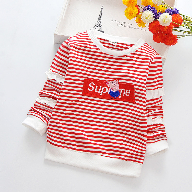 Girls tops spring and autumn clothes new Korean fashion children's long-sleeved T-shirt little girl spring and autumn sweater