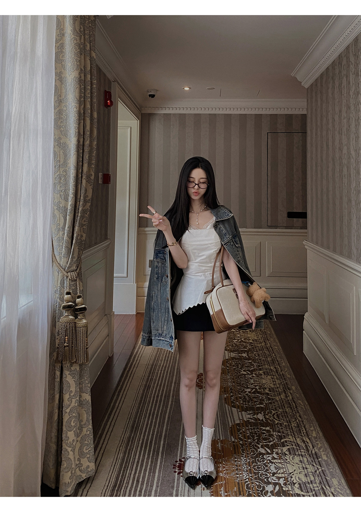 汉服上装 ministudio徐琳「西部单宁」新汉服廓形水洗灰牛仔外套