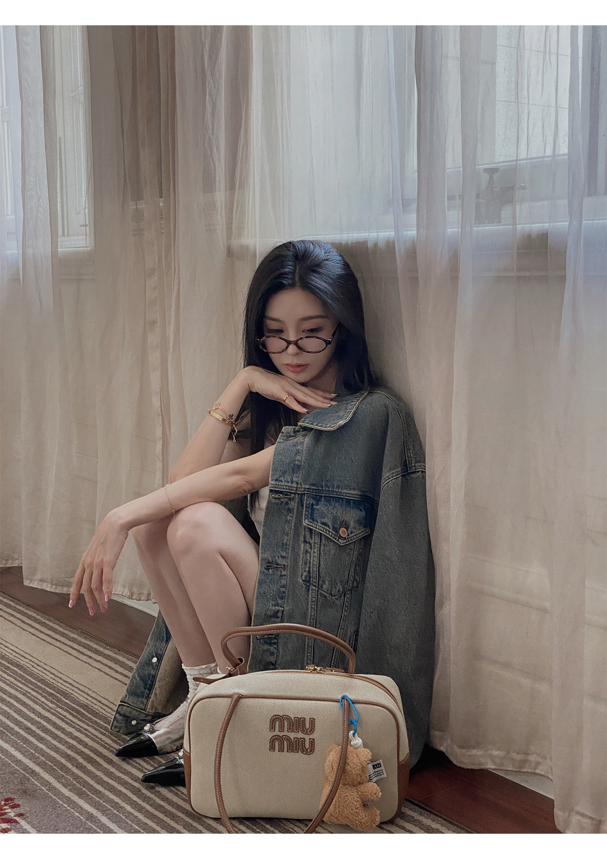 汉服上装 ministudio徐琳「西部单宁」新汉服廓形水洗灰牛仔外套