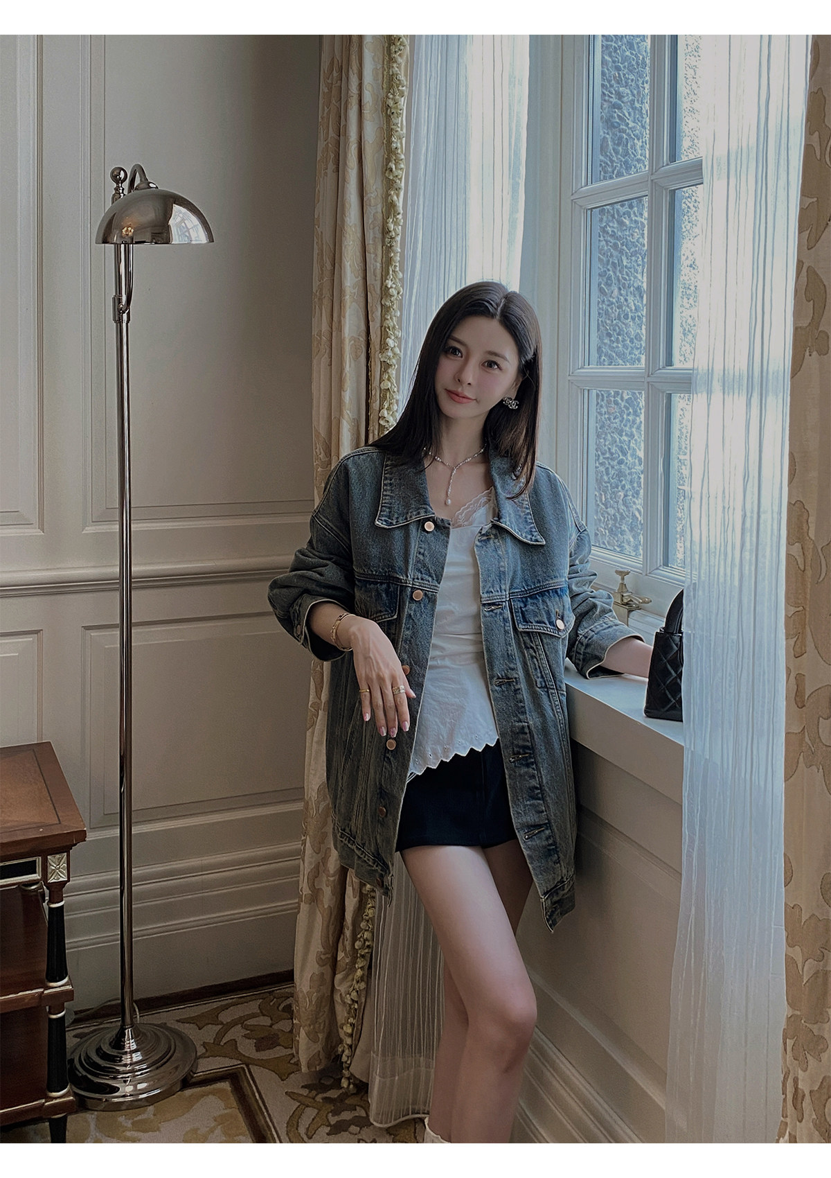 汉服上装 ministudio徐琳「西部单宁」新汉服廓形水洗灰牛仔外套