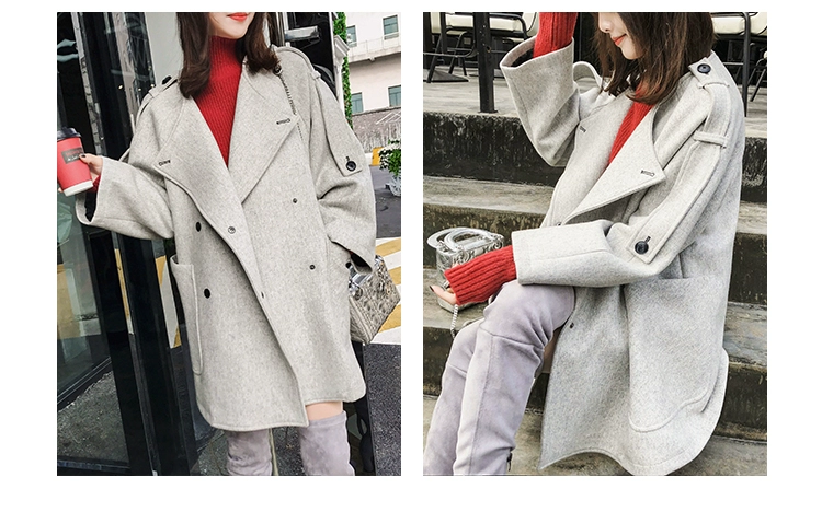 Xu Lin mini mùa đông mặc áo khoác len dày dày mùa đông 2018 phiên bản mới của Hàn Quốc của chiếc áo khoác len ngắn áo phao nữ 2021