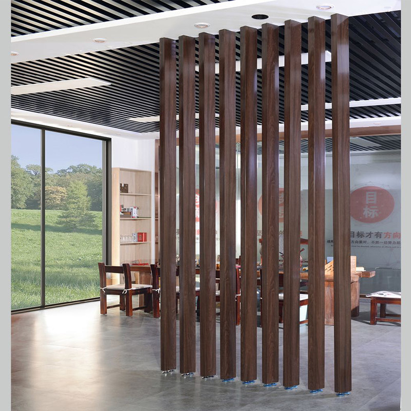 Aluminum alloy screen porch partition living room aluminum square pass column office balcony kitchen punch-free aluminum square tube