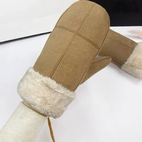 Перчатки, зимний милый бархатный утепленный удерживающий тепло ветрозащитный комплект для школьников, в корейском стиле