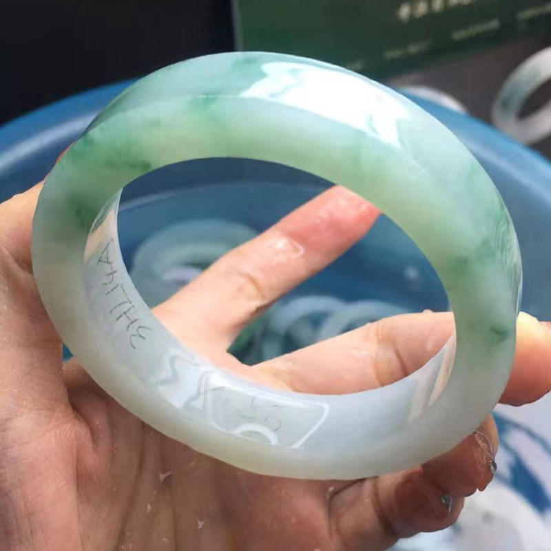 3HL14A-21 Fruit Dare Emerald 59 5 Flopping Emerald Bracelet Jade Bracelet Jade Bracelet Unpolished Woolen Bracelet