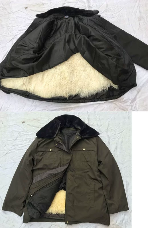Lông một da cừu 袄 trung niên lông lông nylon da vượt qua da cừu lông áo măng tô nam