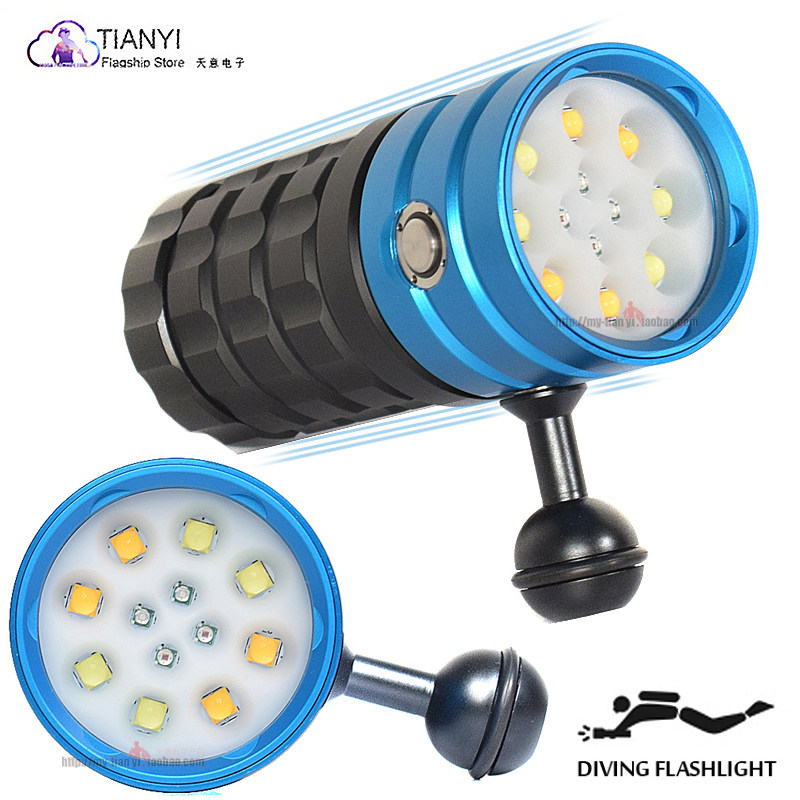 Diving Flashlight XHP50 25000 Lumens Underwater 100m Waterproof Photography Diving Light Camera Video Flashlight