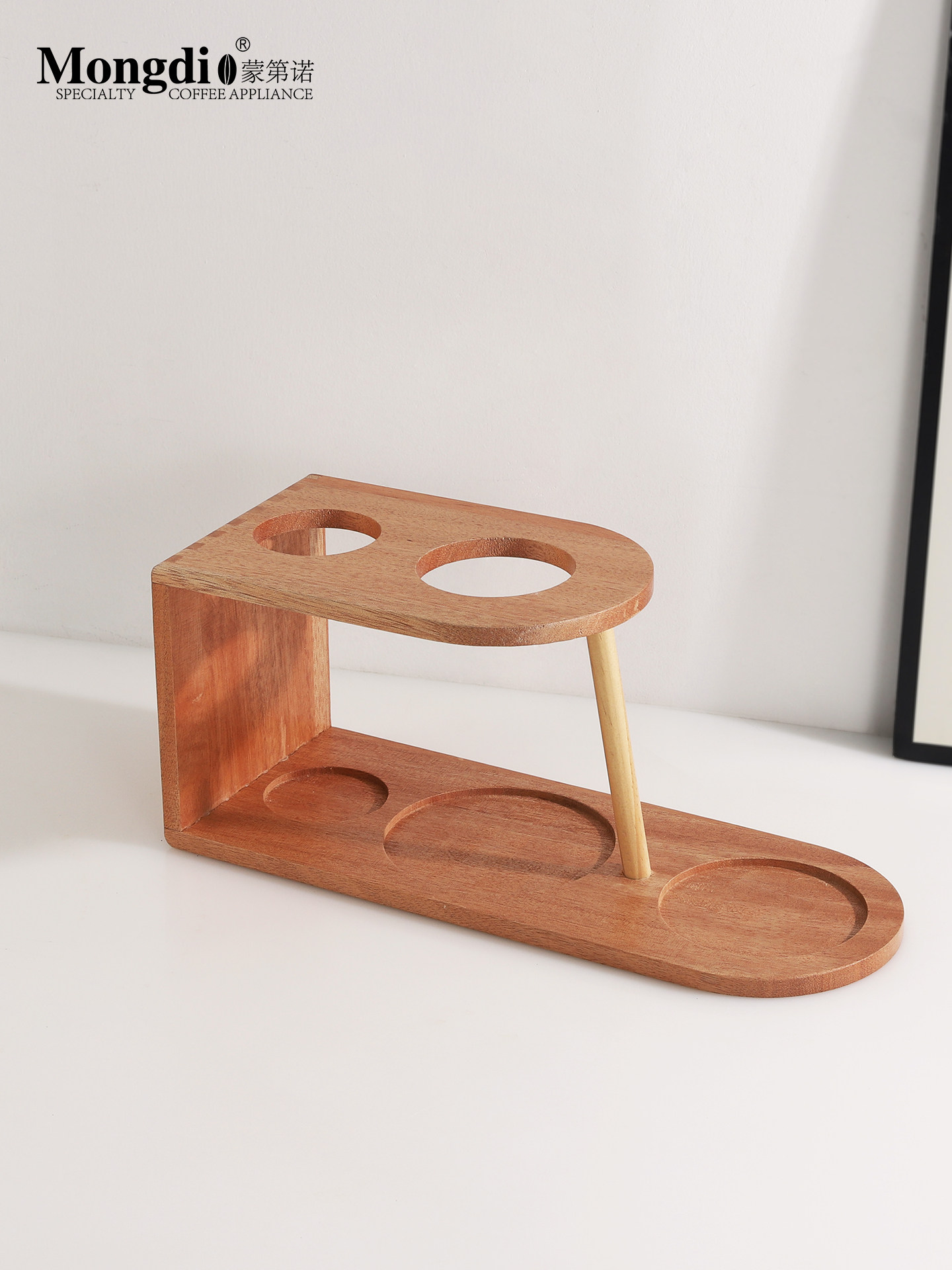 Mongdio Pour-Over Coffee Pot Set Hand Grinder Coffee Maker Coffee Utensils Pour-Over Pot Complete Set with Wooden Storage Stand