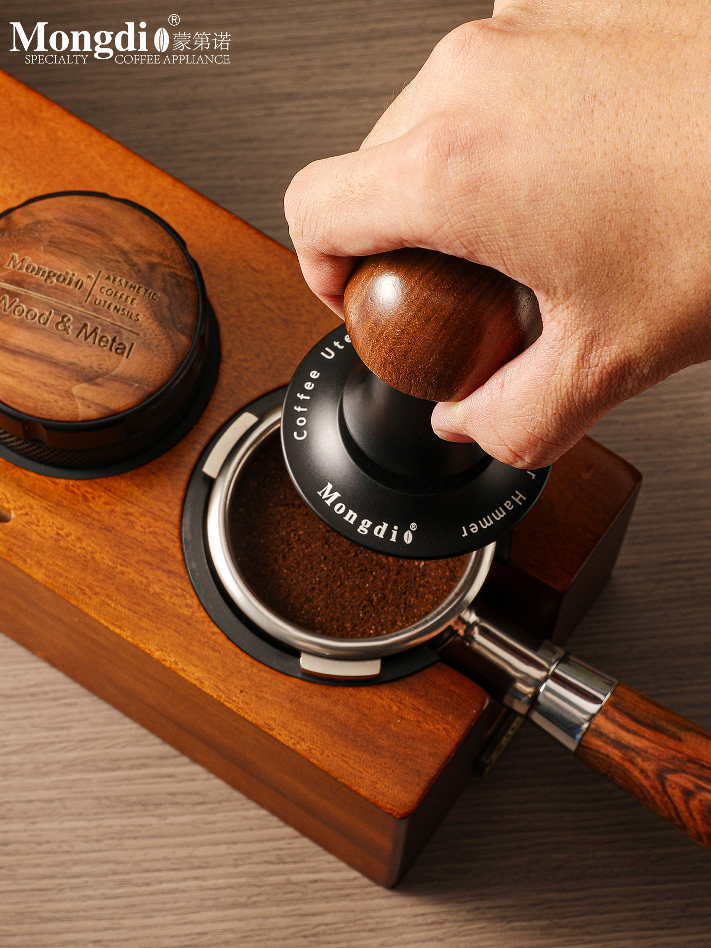 Mongdio Powder Distributor Tamper Stainless Steel Espresso Machine Accessories 51/58mm Coffee Tamper