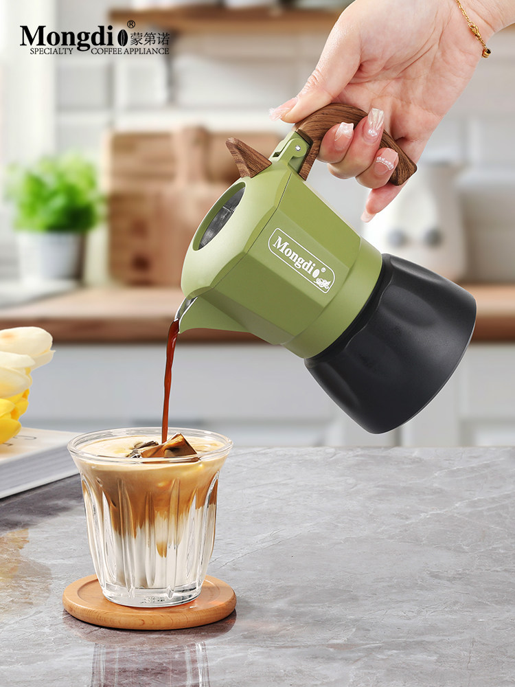 Mongdio Double-Valve Moka Pot Household Small Espresso Coffee Maker Italian Coffee Machine Moka Pot Set
