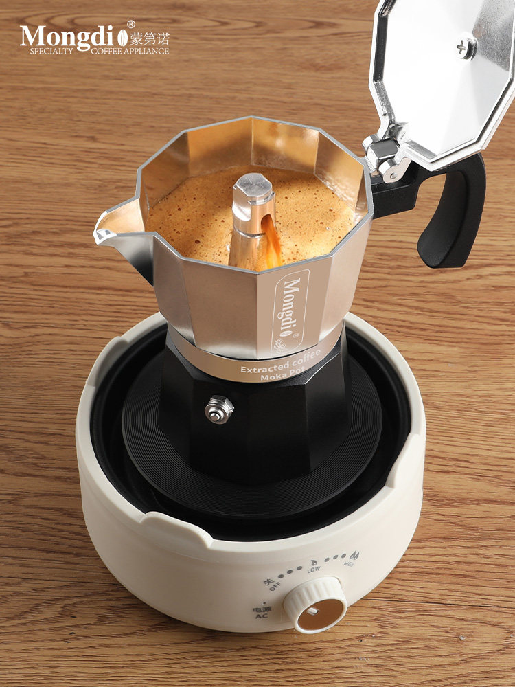 Mongdio Double-Valve Moka Pot Set Portable Hand Grinder Coffee Maker Outdoor Camping Coffee Equipment