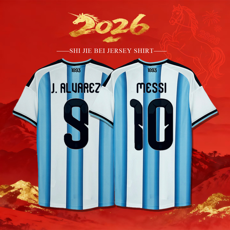 Argentina2026 Football Cup National Team Player Edition Football Jersey No. 10 Messi No. 9 Alvarez Jersey Argentina2026 Football Cup National Team Player Edition Football Jersey No. 10 Messi No. 9 Alvarez Jersey