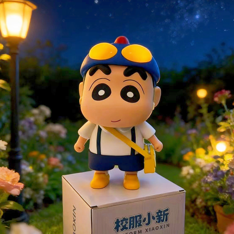 Glowing School Uniform Crayon Shin-Chan Figurine Large Size Cute Trendy Anime Peripheral Living Room Decoration Birthday Gift