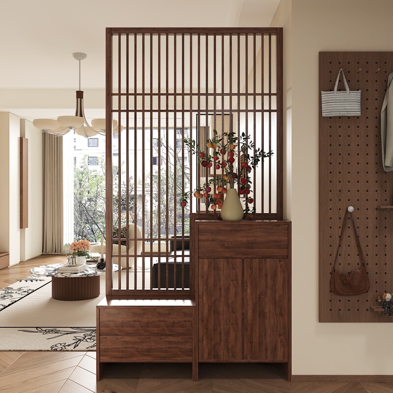Entryway Cabinet, Shoe Cabinet, Screen, Shoe-Changing Bench, Integrated Partition, Solid Wood Cabinet at the Entrance, Living Room Facing the Door, New Chinese Style Entryway Cabinet, Shoe Cabinet, Screen, Shoe-Changing Bench, Integrated Partition, Solid Wood Cabinet at the Entrance, Living Room Facing the Door, New Chinese Style