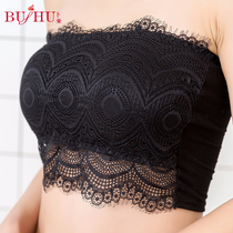Lace sexy bandeau anti-light wrap bra strapless non-slip underwear womens short vest base top