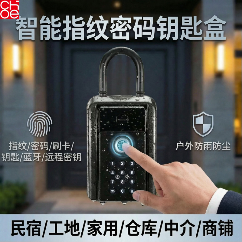 Smart Fingerprint Password Key Box Construction Site Warehouse Home Real Estate Agency Shop Outdoor Rainproof and Dustproof Remote Key Box