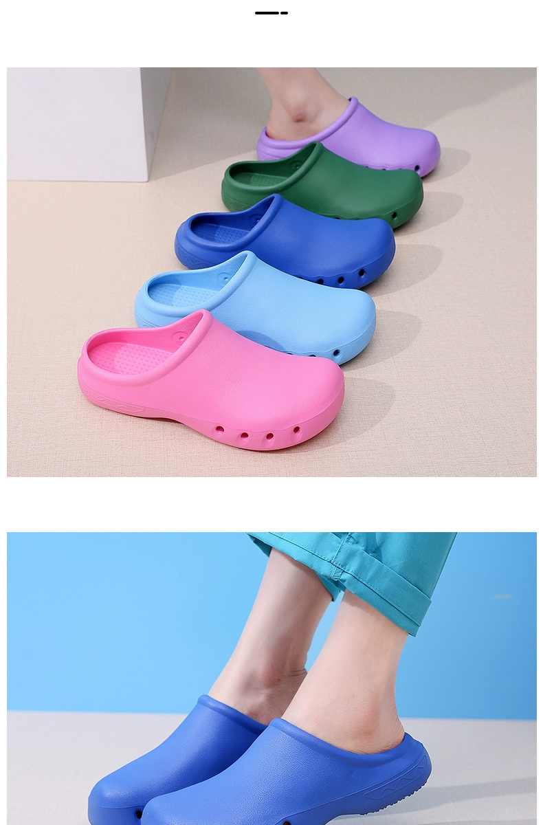 Zuanna operating room slippers for women hospital non-slip toe-toe slippers nurse shoes experimental hole shoes men's doctor surgical shoes